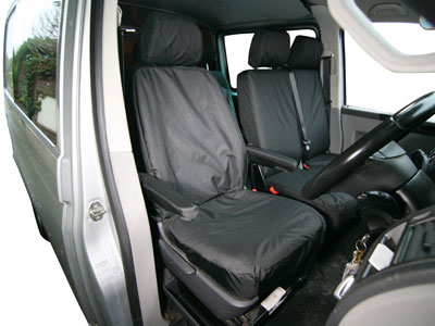 VW Caddy Maxi Life Kombi Tailored 2nd Row Seat Covers (3 Seats) - Black  (2010 Onwards)